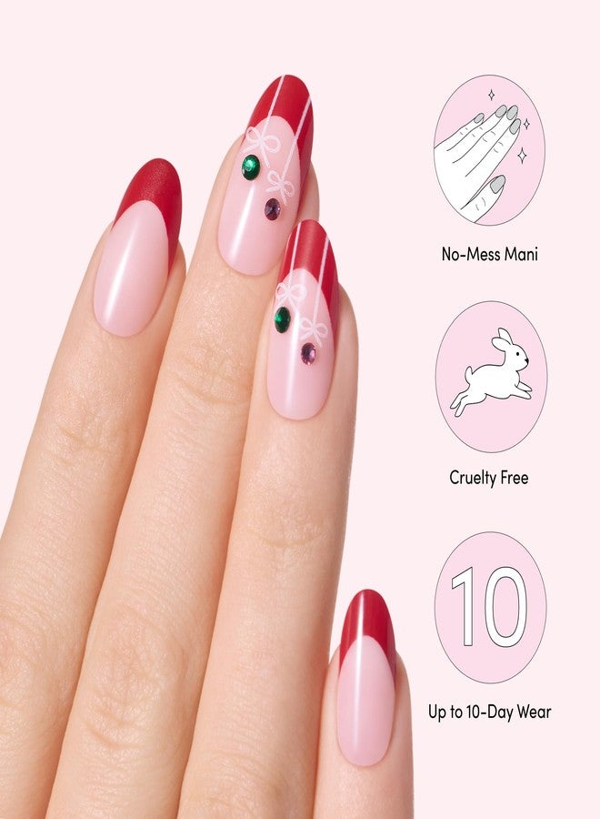 Dashing Diva Magic Press Nail Set - Having A Ball - Long Almond Press Ons - Long Lasting Gel - Lasts Up to 10 Days - Holiday Gel Set - 4-Piece Manicure Kit with 30 Nails - Image 5